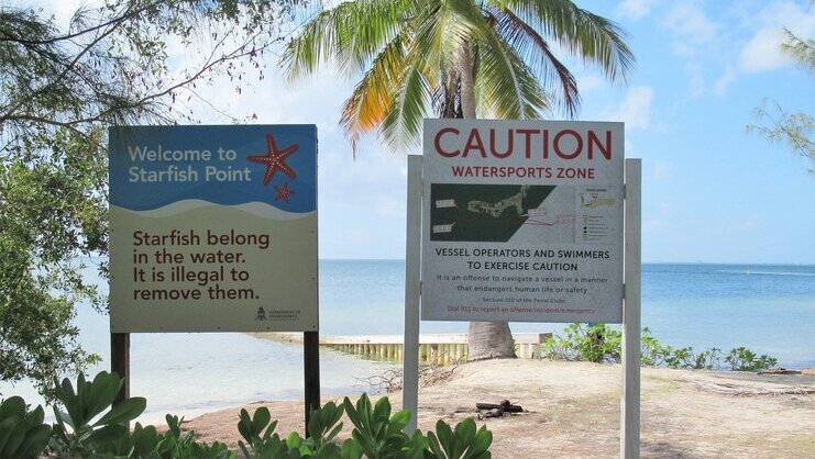 picture of signs at entrance of starfish point