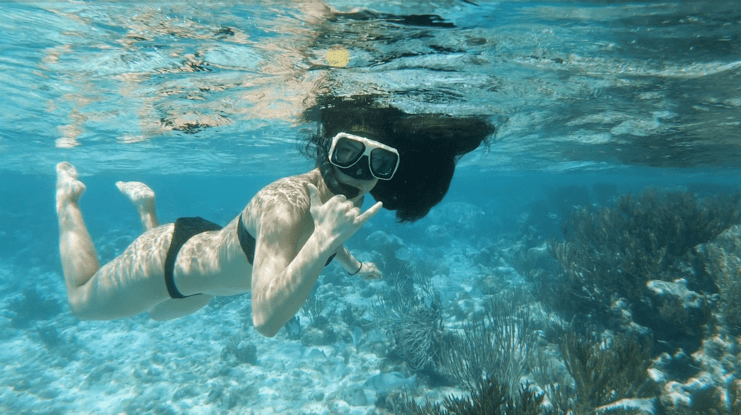 woman snorkeling