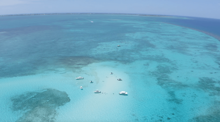 aerial pic of barrier reef